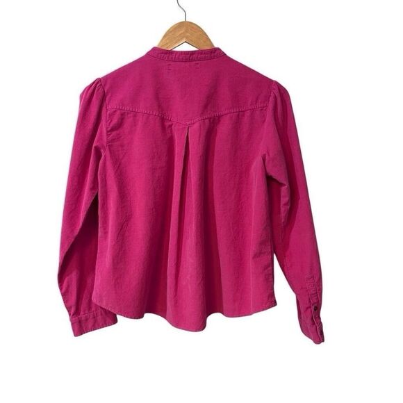Xirena Corduroy Emilia Shirt XS Cotton Pink Velvet Button Front Pink Relaxed Fit - Picture 2 of 12